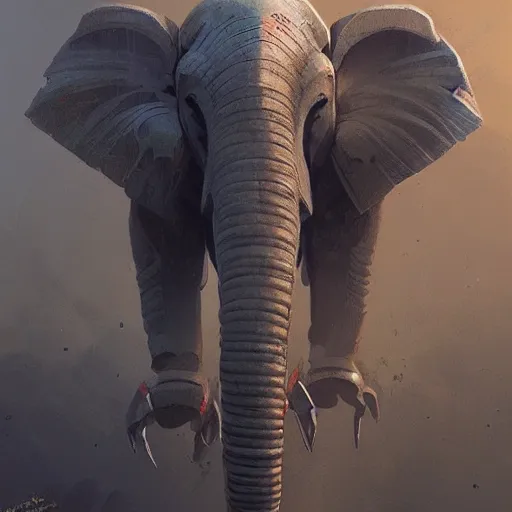 Image similar to 🤖🐘, Greg rutkowski, Trending artstation, cinematográfica, digital Art