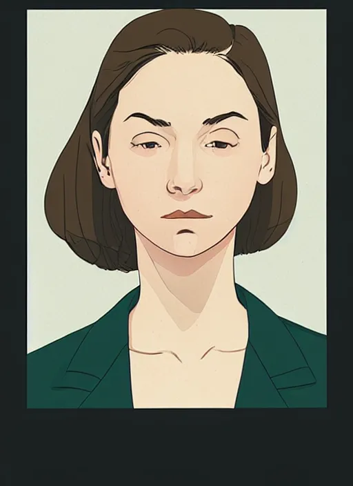 Prompt: a portrait of a pretty young lady by adrian tomine