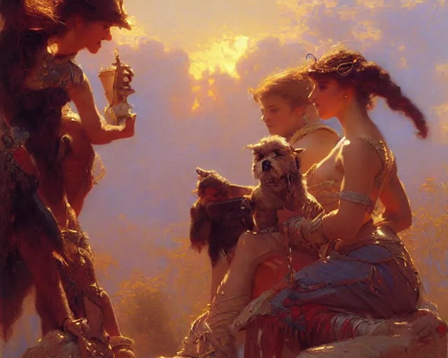 Prompt: the art of painting. highly detailed painting by gaston bussiere, craig mullins, j. c. leyendecker 8 k