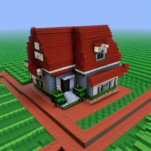 Prompt: high detailed voxel pixelated house, rtx shaders, wow, 4 k