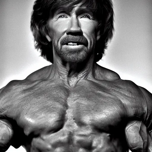 Image similar to bodybuilder chuck norris, 4 k, high detail, high - resolution photograph, professional photography, ultra - detail