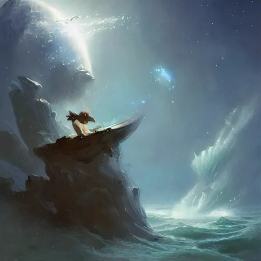 Image similar to a mind forever voyaging, fantasy, sea, cosmos, eternity, bayard wu