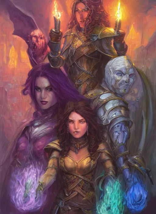 Prompt: three fates, ultra detailed fantasy, dndbeyond, bright, colourful, realistic, dnd character portrait, full body, pathfinder, pinterest, art by ralph horsley, dnd, rpg, lotr game design fanart by concept art, behance hd, artstation, deviantart, hdr render in unreal engine 5