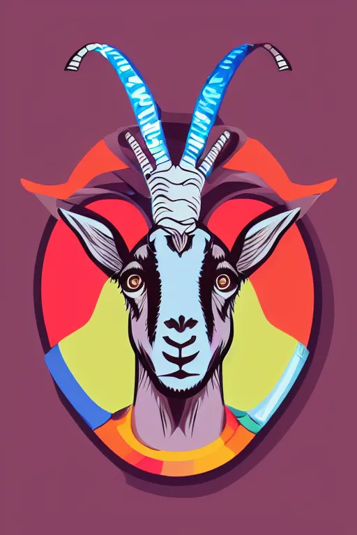 Image similar to A portrait of a goat that is a fitness trainer, sticker, colorful, illustration, highly detailed, smooth and clean vector curves, no jagged lines, vector art, smooth