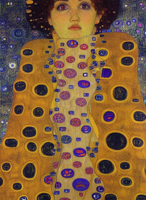 Prompt: beautiful detailed tarot card, painting by gustav klimt