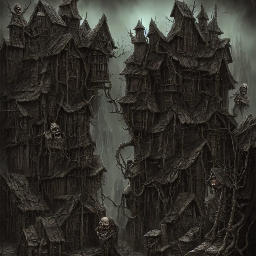 Prompt: evil old hags, detailed matte painting, fantasy, dark