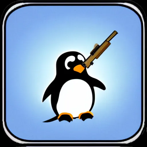 Prompt: a penguin in club penguin holding a gun