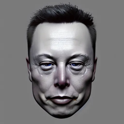 Image similar to elon musk head 3 d model, zbrush, wireframe, retopology, artstation, digital human