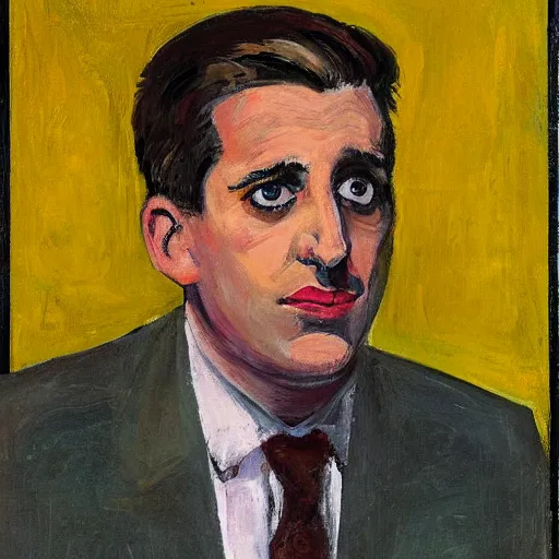 Image similar to portrait of michael scott by graham sutherland