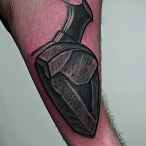 Image similar to tattoo of a small hatchet axe on the forearm