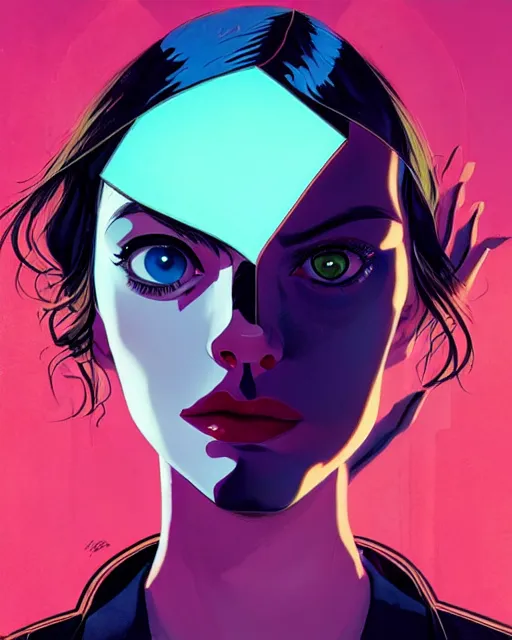 Prompt: in the style of Joshua Middleton comic art and Ilya Kuvshinov, Samara Weaving, symmetrical face symmetrical eyes, full body, in an alleyway during The Purge, people fighting, night time dark with neon colors, fires