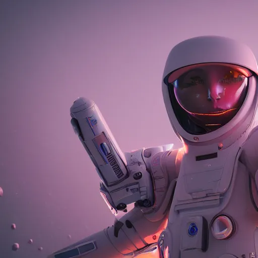 Prompt: photography of a white futuristic space engineer, in an colorful alien planet, ultra detail, beautiful light, high detail, 8 k, f / 2. 8, octane render