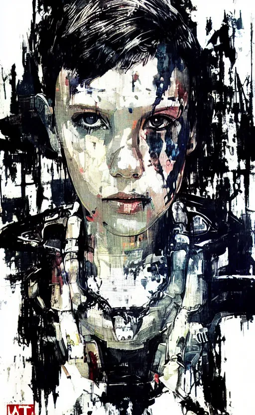 Image similar to Portrait of Millie Bobby Brown by Yoji Shinkawa