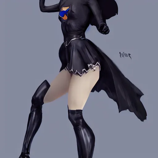 Prompt: superman as 2B nier automata, full body portrait, concept art, trending in artstation, artstationHD, artstationHQ, highly detailed, 4k