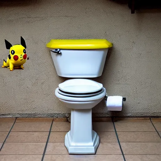 Prompt: a toilet Pikachu