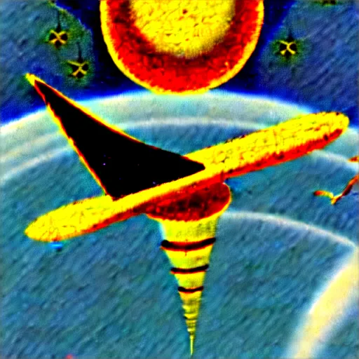 Image similar to A mid-century modern collage of Space Travel.