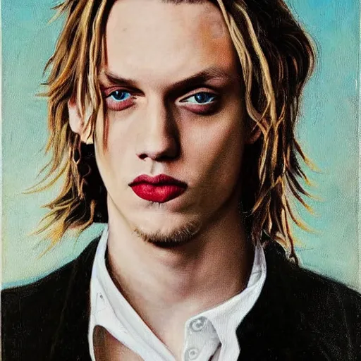 Prompt: jamie campbell bower, classic painting, detailed