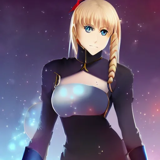 Prompt: saber from fate / stay night as a main character from jojo bizarre adventures, beautiful digital art, trending on pixiv, digital manga art, 4 k high resolution, extremely detailed