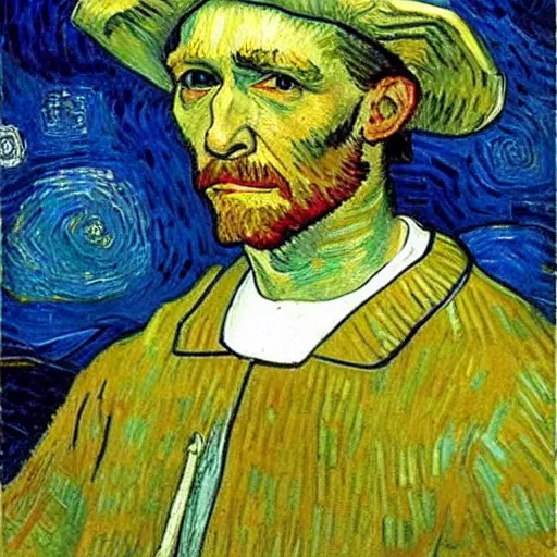 Prompt: christopher columbus painted by van gogh
