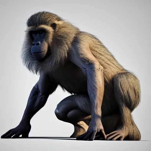 Image similar to hyperrealistic dslr film still of arnold schwarzenegger disguised as baboon, stunning 8 k octane comprehensive 3 d render, inspired by istvan sandorfi & greg rutkowski & unreal engine, perfect symmetry, dim volumetric cinematic lighting, extremely hyper - detailed, incredibly real lifelike attributes & flesh texture, intricate, masterpiece, artstation, stunning