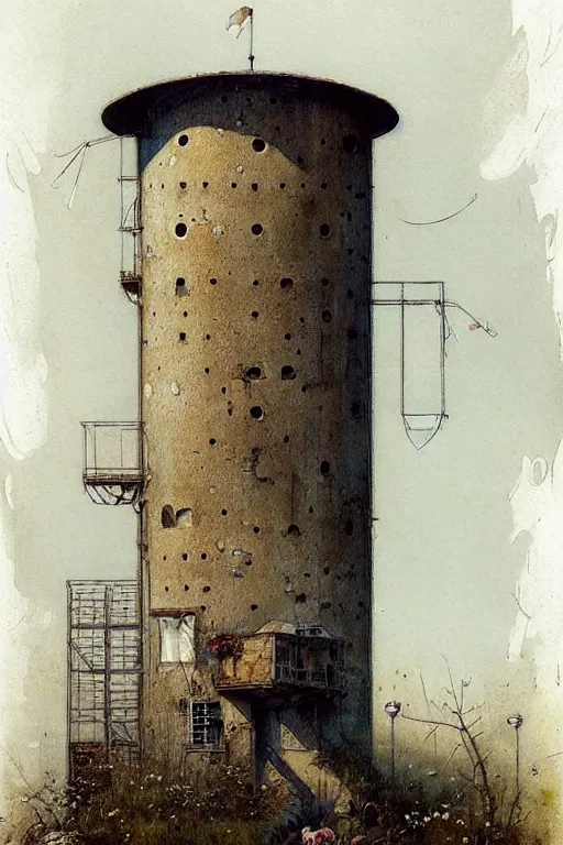 Image similar to (((((a multistory ramshackle silo))))) by Jean-Baptiste Monge!!!!!!!!!!!!!!!!!!!!!!!!!!!