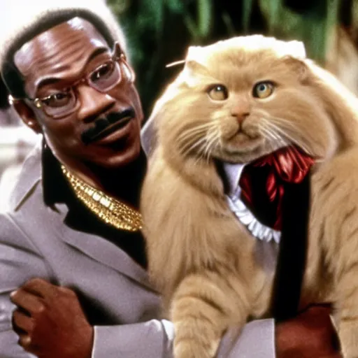 Image similar to a still from the movie beverly hills cat 2, with eddie murphy i