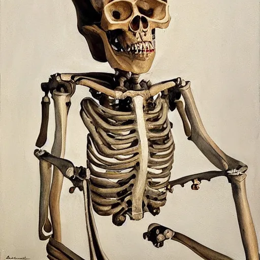 Image similar to high quality high detail painting by lucian freud, hd, woman with mech skeleton