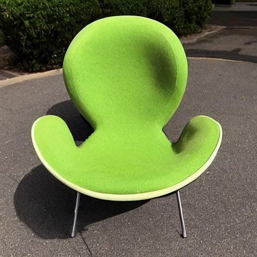 Prompt: An avocado shaped chair