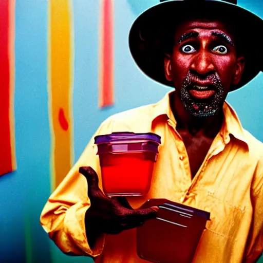 Image similar to uhd photorealisitc candid photo of the kool - aid guy. photo by annie leibowitz and steve mccurry