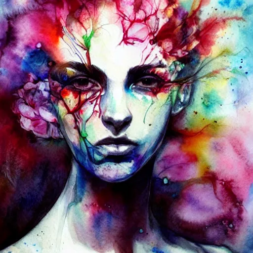 Image similar to watercolor flower by agnes cecile