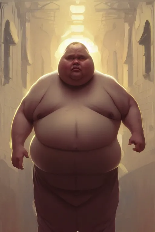Prompt: a middle aged obese man as a canon ball, realistic painting, symmetrical, highly detailed, digital painting, artstation, concept art, smooth, sharp focus, illustration, cinematic lighting, art by artgerm and greg rutkowski and alphonse mucha