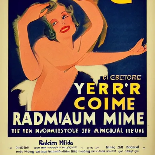 Prompt: year 1 9 2 8 commercial poster for radium miracle cure