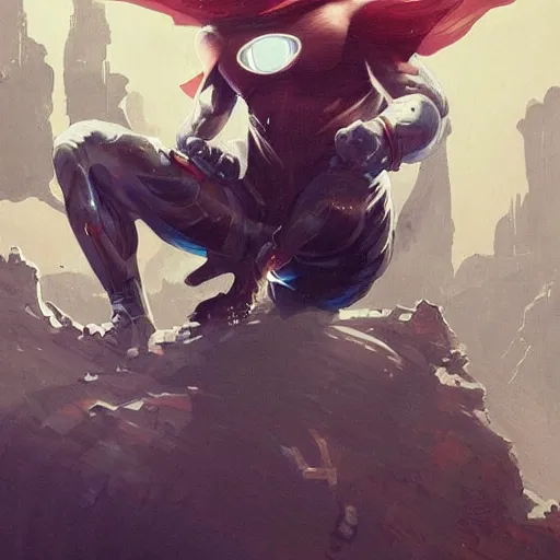 Prompt: a insanely detailed painting of masked superhero wearing a costume sitting at the computer nervously clicking on the mouse in the style of peter mohrbacher, dramatic lighting and composition, trending on artstation