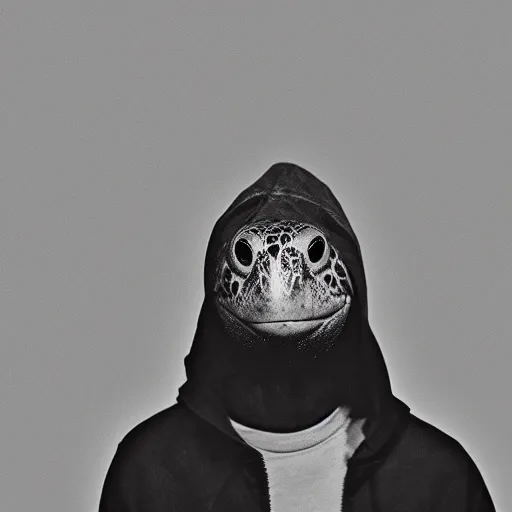 Image similar to turtle headed human, mugshot, sharp focus, smoke