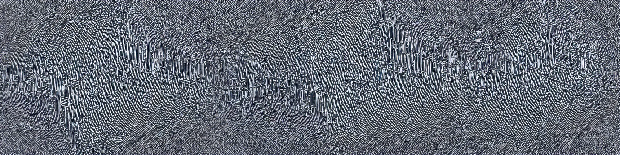 Image similar to flying over the surface of the death star, abstract pattern