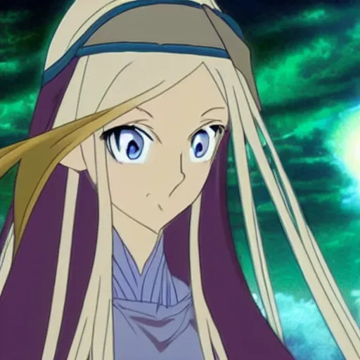 Prompt: galadriel as an anime character