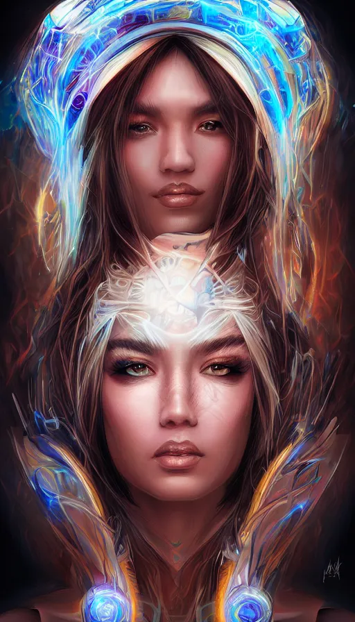 Image similar to portrait of a digital shaman, by artgerm