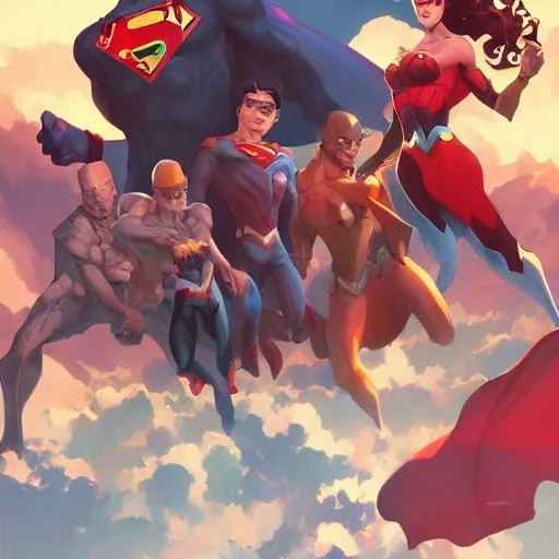 Image similar to hero world justice league, behance hd by jesper ejsing, by rhads, makoto shinkai and lois van baarle, ilya kuvshinov, rossdraws global illumination