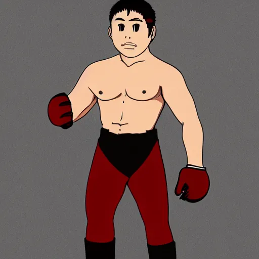 Prompt: vernon ramos mma fighter by studio ghibli