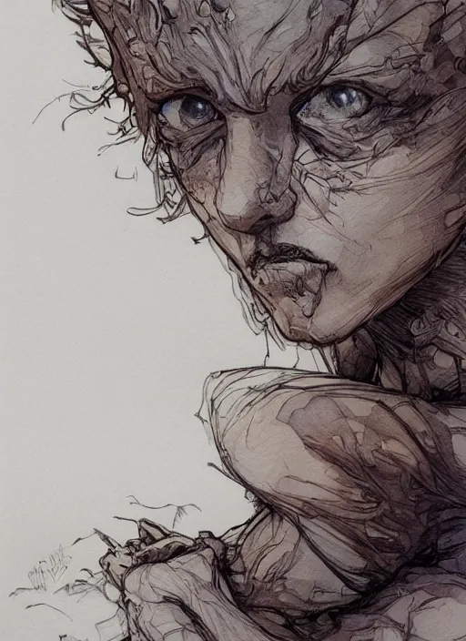 Prompt: portrait, A wood nymph laying on a bed next to groot, watercolor, dramatic lighting, cinematic, establishing shot, extremely high detail, foto realistic, cinematic lighting, pen and ink, intricate line drawings, by Yoshitaka Amano, Ruan Jia, Kentaro Miura, Artgerm, post processed, concept art, artstation, matte painting, style by eddie mendoza, raphael lacoste, alex ross