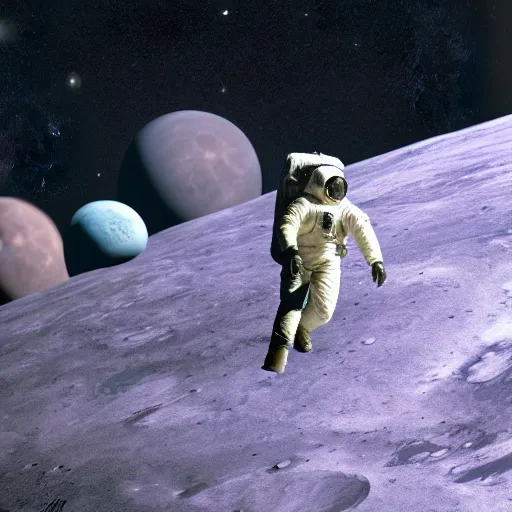 Prompt: apollo 8 earthrise cowboy in space, octane render, blender render, unreal engine, 3 5 mm