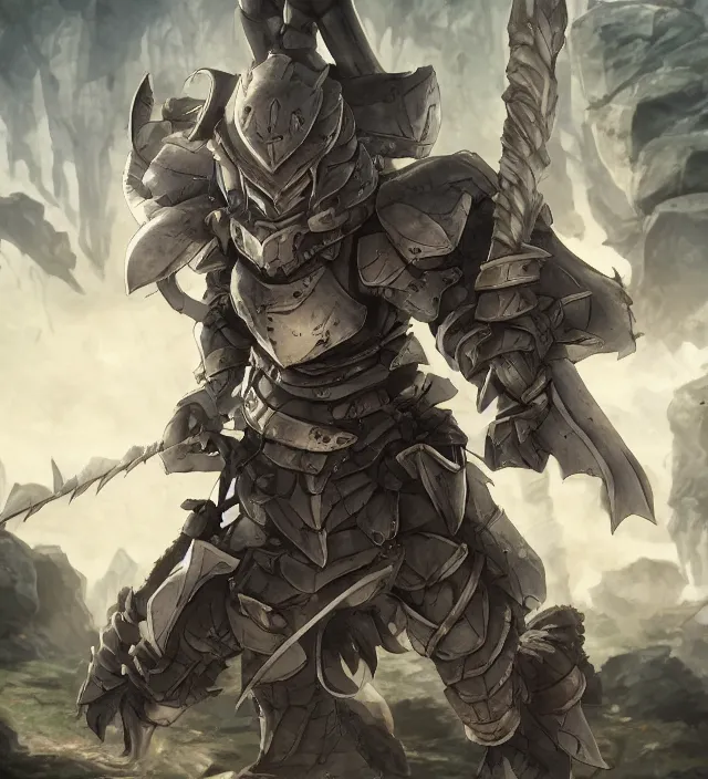 Goblin slayer from the anime goblin slayer, anime style drawing by