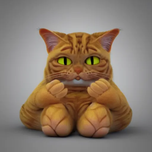 Image similar to Female Garfield, realistic render, cinema 4d