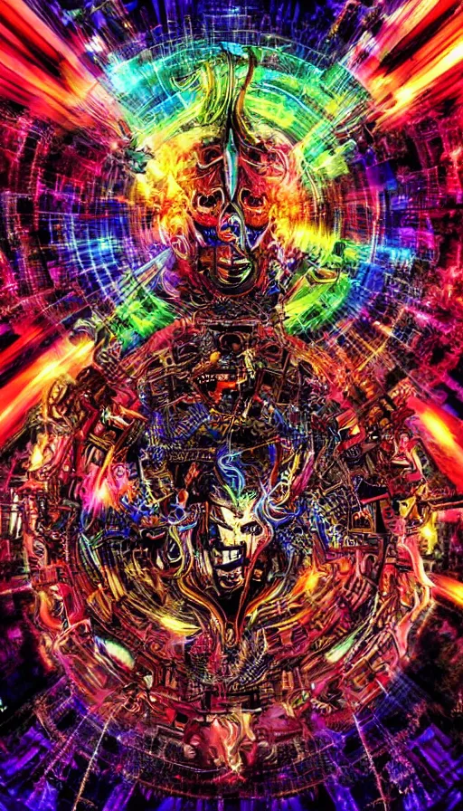 Image similar to psytrance artwork, by zack snyder