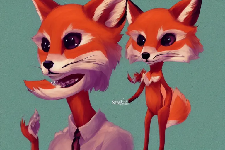 Image similar to an anthropomorphic fox, fursona!!!! trending on furaffinity, by kawacy, trending on artstation