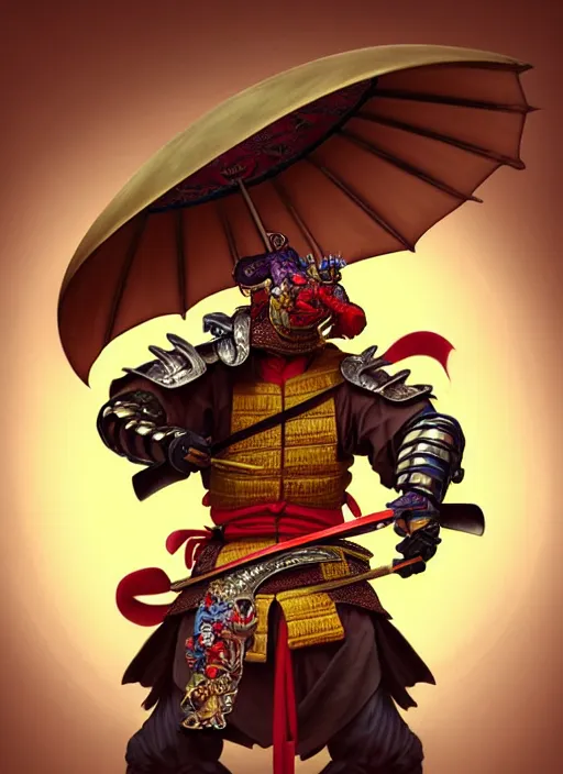 Image similar to a anthropomorphic banana wearing samurai armor, diffuse lighting, fantasy, intricate, elegant, highly detailed, lifelike, photorealistic, digital painting, artstation, illustration, concept art, smooth, sharp focus, art by frank frazetta and marco bucci and loish and rossdraws and artgerm and alphonse mucha