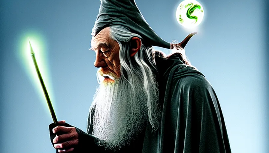 Prompt: gandalf ecogoth pondering his orb