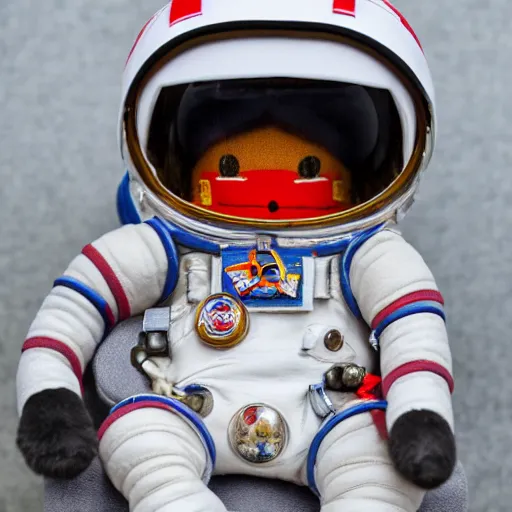 Prompt: Fumo plush of a Soviet cosmonaut, Vostok-1, EOS-1D, f/1.4, ISO 200, 1/160s, 8K, RAW, unedited, symmetrical balance, in-frame