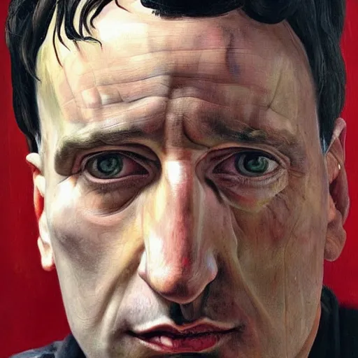 Image similar to high quality high detail painting by lucian freud, hd, trent reznor portrait