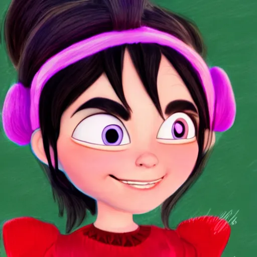 Prompt: vanellope from wreck it ralph sketch highly detailed colored